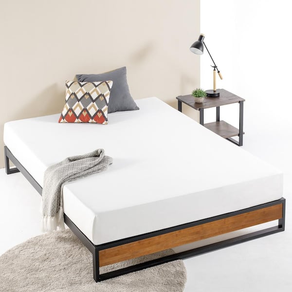 Zinus GOOD DESIGN Winner Suzanne Brown Twin 10 in. Bamboo and Metal Platforma Bed Frame
