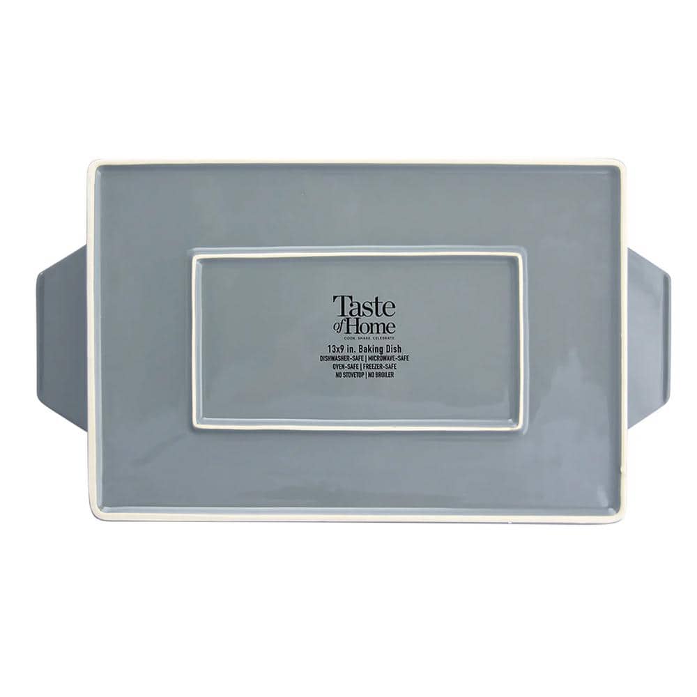 Ash and White Embossed Stoneware 13 x 9 Inch Baking Dish
