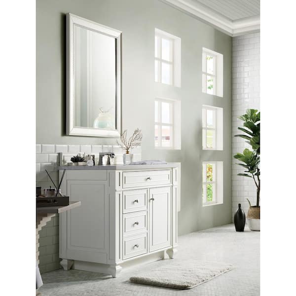 Bristol 36 in.W x 22.5 in. D x 32.8 in. H Bath Vanity Cabinet Without Top in Bright White