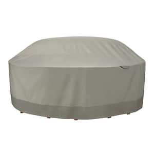 Duck Covers Weekend 106 in. Outdoor Round Table and Chair Cover with Integrated Duck Dome in Moon Rock