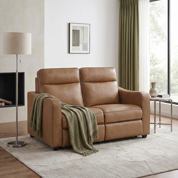 Lazzara Nivaro 59 in. Faux Leather Power Double Reclining 2-Seater