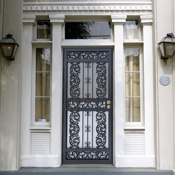 36 in. x 80 in. 414 Series Black Elegance Security Door
