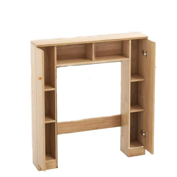 7 in. W x 38.5 in. H x 34.5 in. D Natural Brown Over The Toilet Storage with Doors and 1-Shelf for Bathroom