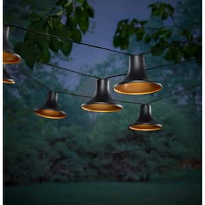 10-Light 12 ft. Black Outdoor Plug-In Integrated LED Lantern String-Light