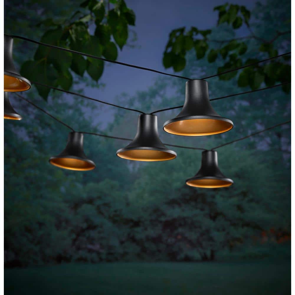 Black 12 ft. Outdoor LED Lantern String Light