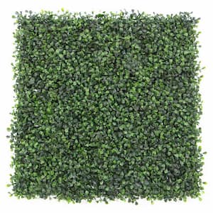 20 in. x 20 in. Dark Green Artificial Boxwood Hedge Privacy Screen Mat Indoor and Outdoor Wall Decor (Set of 4/Piece)