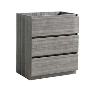 Lazzaro 30 in. Modern Bath Vanity Cabinet Only in Glossy Ash Gray