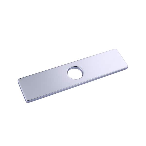 IVIGA 10 in. x 2.44 in. x 0.33 in. Stainless Steel Kitchen Sink Faucet Hole Cover Deck Plate Escutcheon in Polished Chrome
