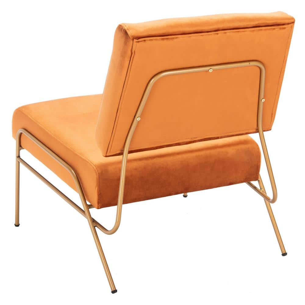Sienna Brown Velvet and Metal Accent Chair