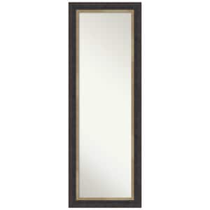 Hammered Charcoal Tan 18.75 in. x 52.75 in. Non-Beveled Casual Rectangle Wood Framed Full Length on the Door Mirror