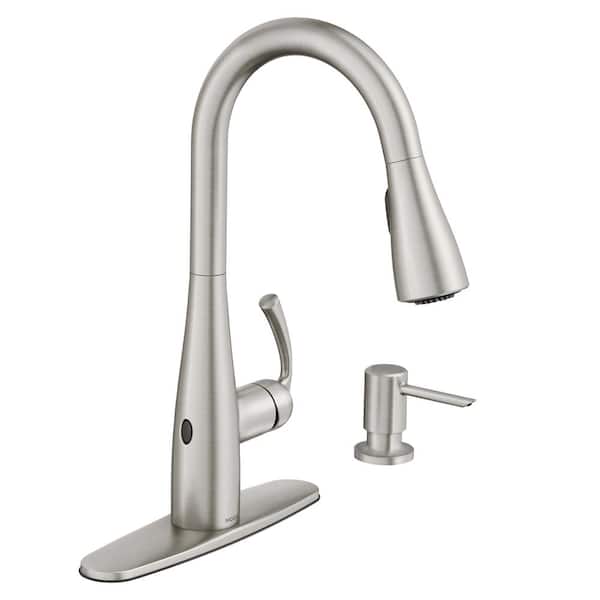 MOEN Essie Touchless 1-Handle Pull-Down Sprayer Kitchen Faucet with MotionSense Wave and Power Clean in Spot Resist Stainless
