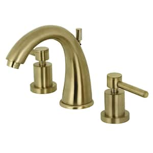 Concord 8 in. Widespread 2-Handle High-Arc Bathroom Faucet in Brushed Brass