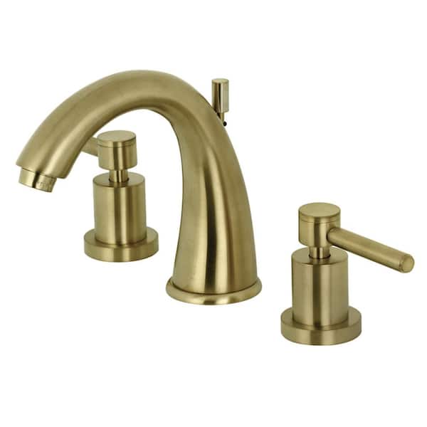 Kingston Brass Concord 8 in. Widespread 2-Handle High-Arc Bathroom Faucet in Brushed Brass
