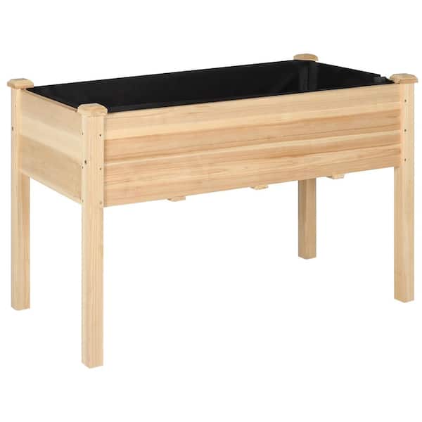 VEIKOUS 47 in. W x 22 in. D x 30 in. H Cedar Wood Raised Garden Bed with Liner, Natural