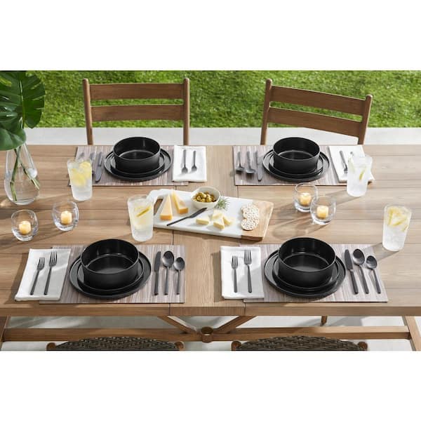 Trenblay Melamine Salad Plates in Charcoal Black (Set of 6)
