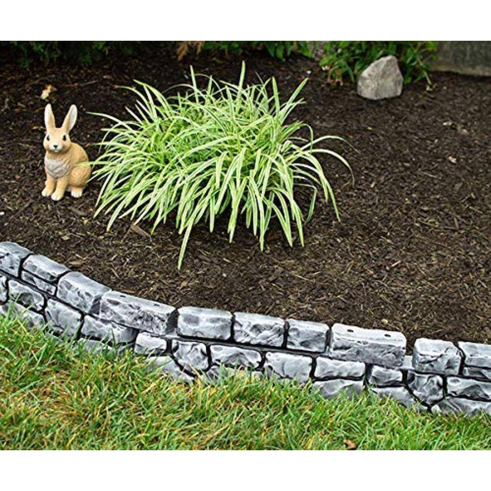 Slate Gray Faux Stone Garden Border Edging, 10 Feet