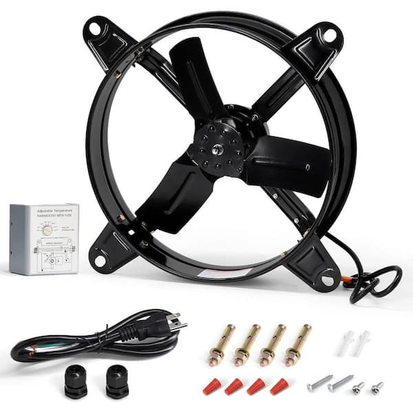 2050 CFM Electric Gable Mount Attic Fan with Adjustable Thermostat, 16 in.