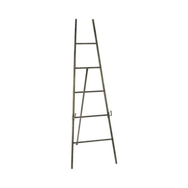 55 in. Black Ladder Floor Easel with Adjustable Brackets