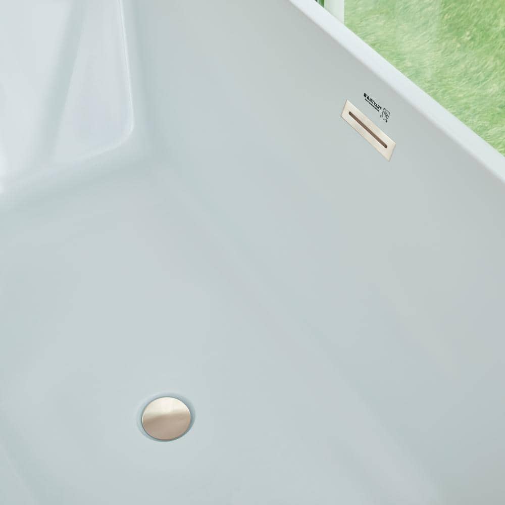 Chloe 59" White Acrylic Freestanding Soaking Bathtub