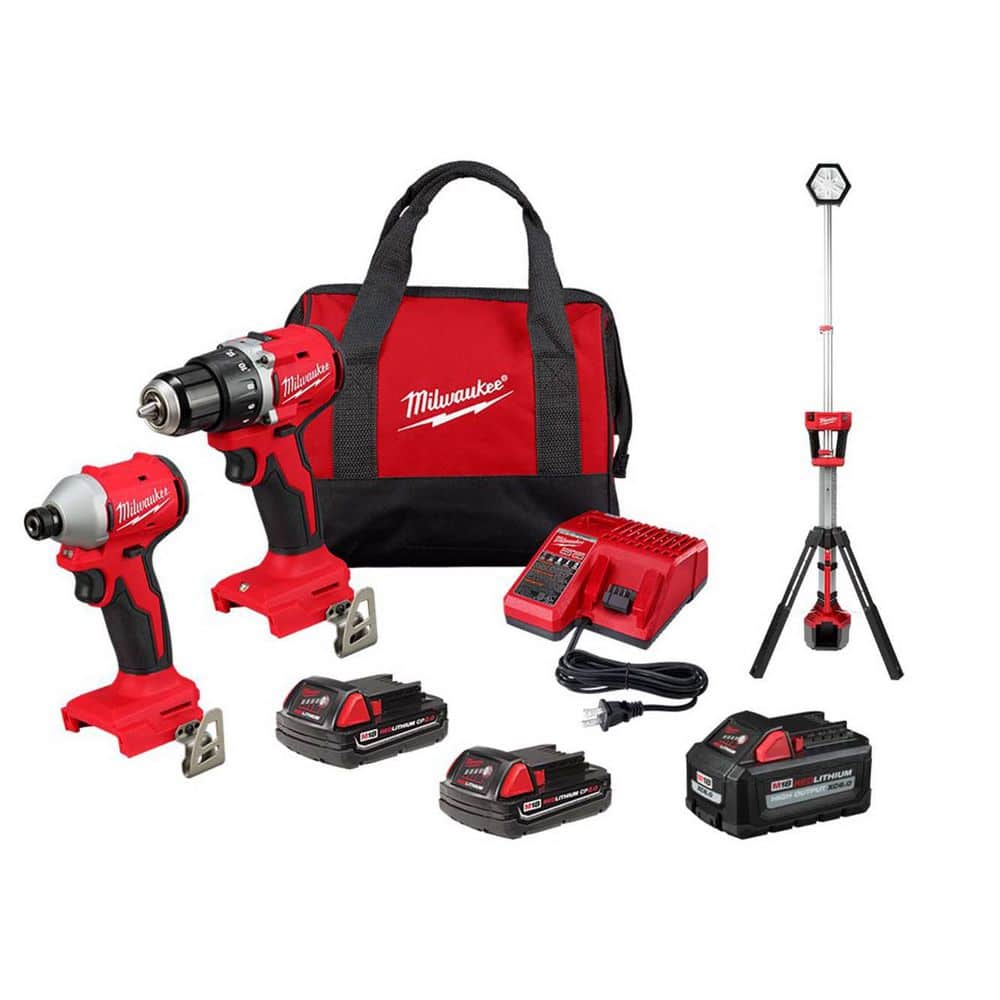 M18 FUEL 18V Lith-Ion Cordless Hammer Drill & Impact Driver Combo Kit (3-Tool) w/ 3 Batteries & M18 Tower Light price history on PriceWatchPro
