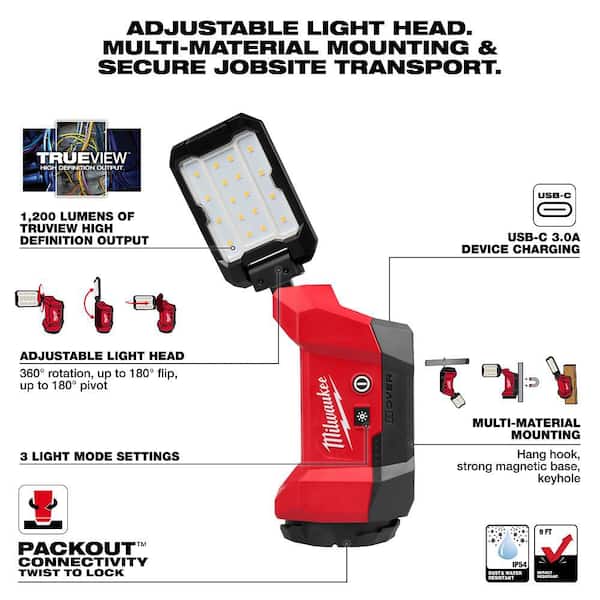 Milwaukee M12 ROVER Multi-Directional Flood Light w/ PACKOUT