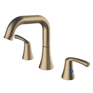 8 in. Widespread 2-Handle, Bathroom Faucet 3-Hole-Bathroom Sink Faucet 3-Hole, Brushed Gold Bathroom Faucet with Pop Up