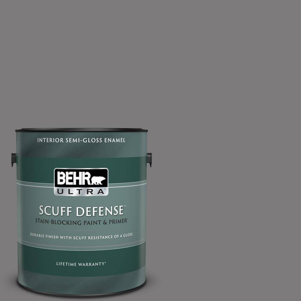 BEHR ULTRA 1 Gal. #BXC-58 Stormy Gray Extra Durable Semi-Gloss Enamel ...