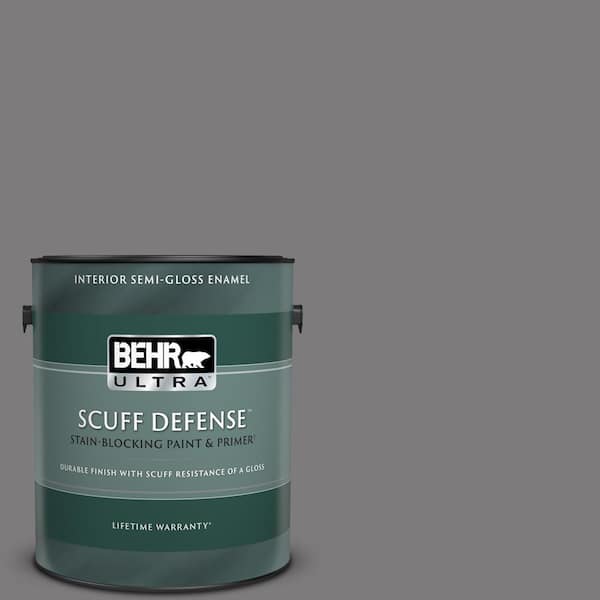 BEHR ULTRA 1 gal. #BXC-58 Stormy Gray Extra Durable Semi-Gloss Enamel Interior Paint & Primer