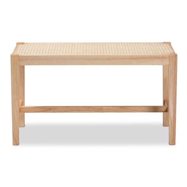 Baxton Studio Danyl Brown Bench (17.7 in. H x 31.5 in. W x 13.8 in. D)