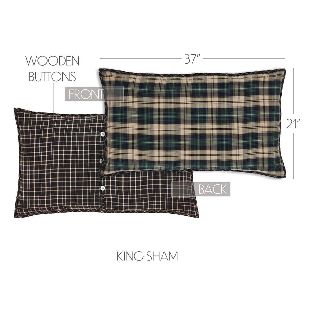 Pine Grove King Plaid Cotton Pillow Sham