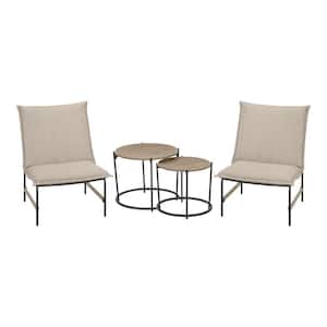 Norwich 4-Piece Padded Sling Outdoor Conversation Set with Side Tables