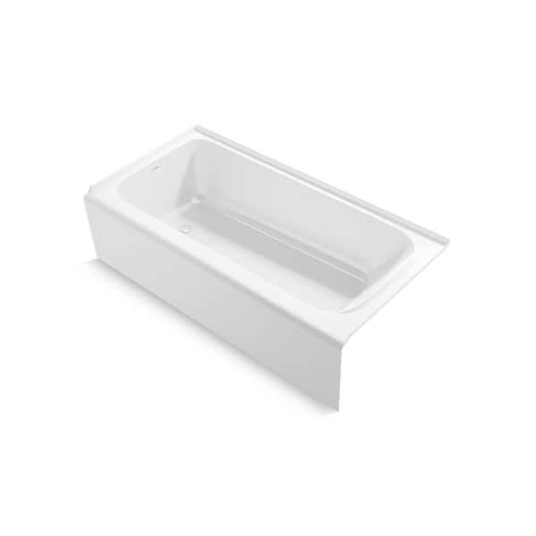 Avec 72 in. x 36 in. Soaking Bathtub with Left Drain in White