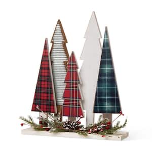 14 in. H Wooden Christmas Tree Table Decor