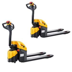 (2-Pack) 24V/65AH GEL Battery Powered 3300 lbs. Full Electric Pallet Truck Self-Propelled Pallet Jack 3 in. Lowered Fork