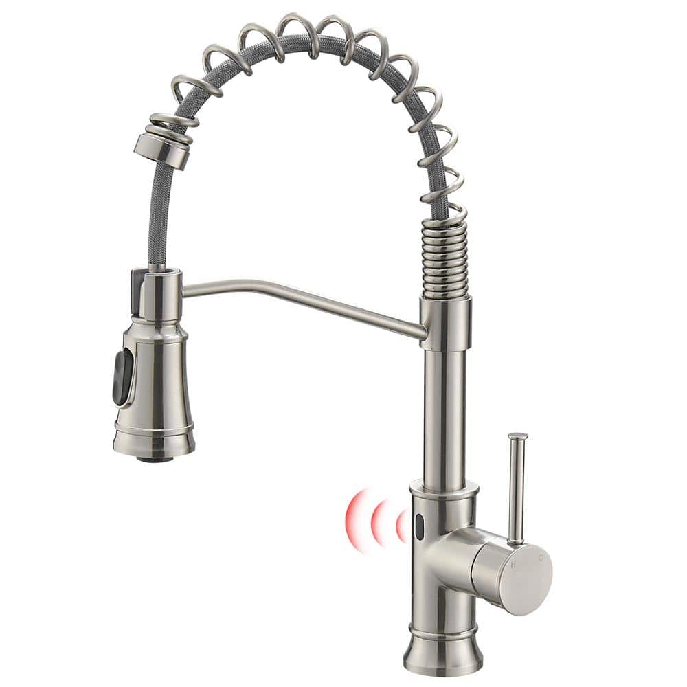 Single Handle Touchless Pull Down Sprayer Kitchen Faucet with Water Supply 