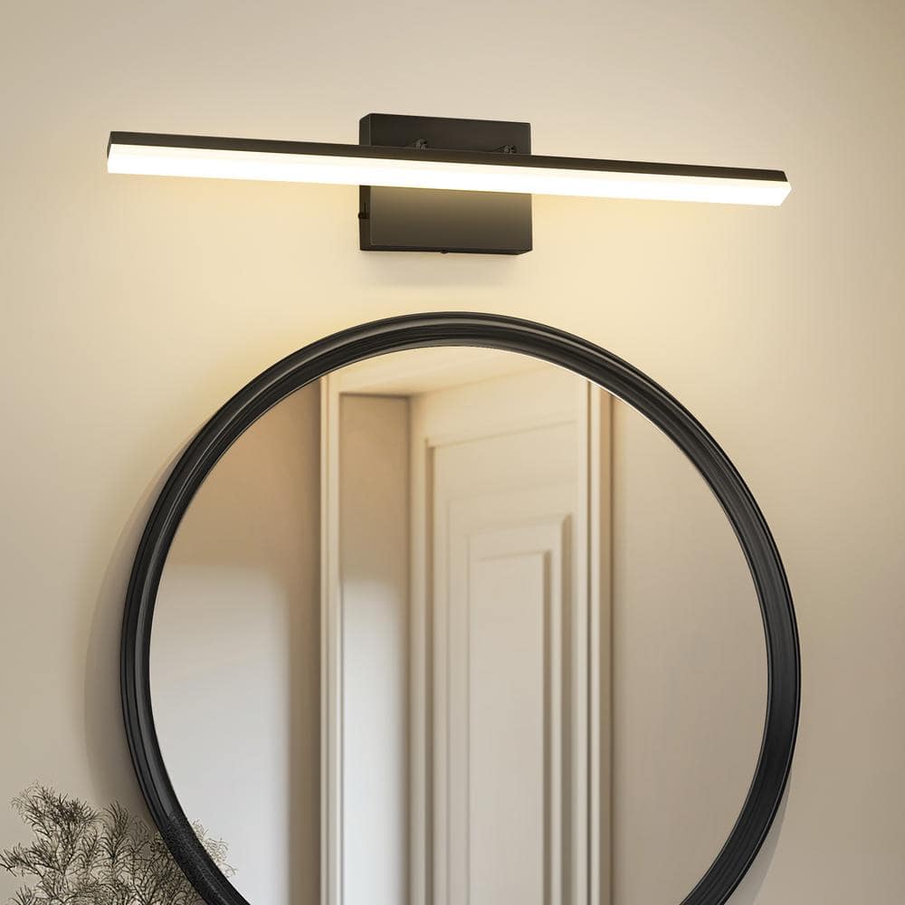 24-Watt 1-Light 24 in. Vanity Light in Black, Integrated LED Bathroom Wall Light Bar,5CCT Adjustable Wall Sconce price history on PriceWatchPro