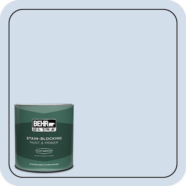 BEHR ULTRA 1 qt. #M530-1 Ice Drop Extra Durable Semi-Gloss Enamel Interior Paint & Primer