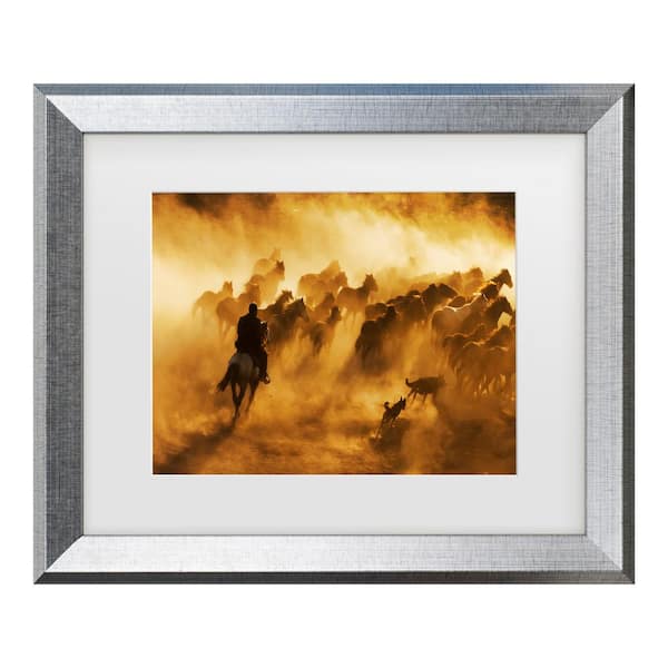 Trademark Fine Art Feyzullah Tunc Cowboy Matted Framed Photography Wall Art 14.5 in. x 17.5 in.