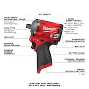 M12 FUEL 12V Lithium-Ion Brushless Cordless Stubby 3/8 in. Impact Wrench and Stubby 1/2 in. Impact Wrench