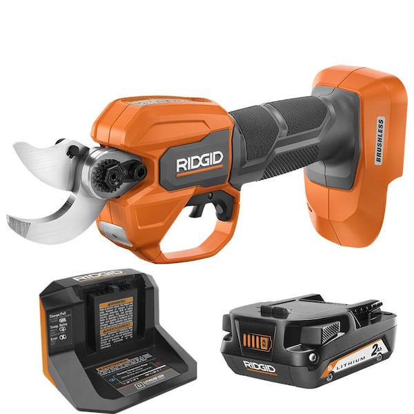RIDGID - 18V Brushless Cordless Battery Pruner with 2.0 Ah Battery and Charger
