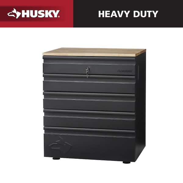 Heavy Duty 18-Gauge Steel 5-Drawer Black Garage Base Cabinet