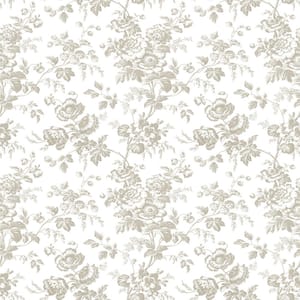 Anemone Toile Taupe Wallpaper Roll
