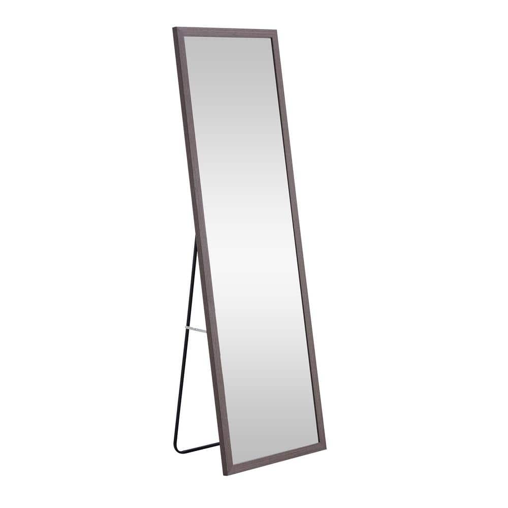 4th Gray 17 in. W x 60 in. H Rectangle Wood Wall Mounting Full Body Mirror 