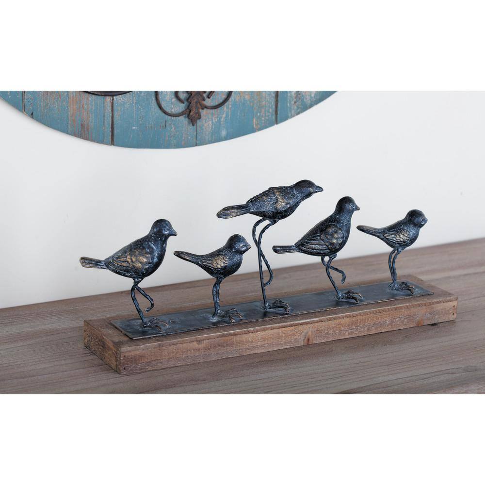 Classic 18" Gray Metal Bird Tabletop Sculpture