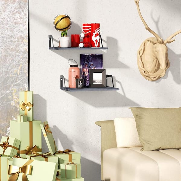 Wall Mounted Storage Shelf Rectangle Shaped PVC Floating Shelves for Living  Room Wall Bookshelf Bedroom Wall