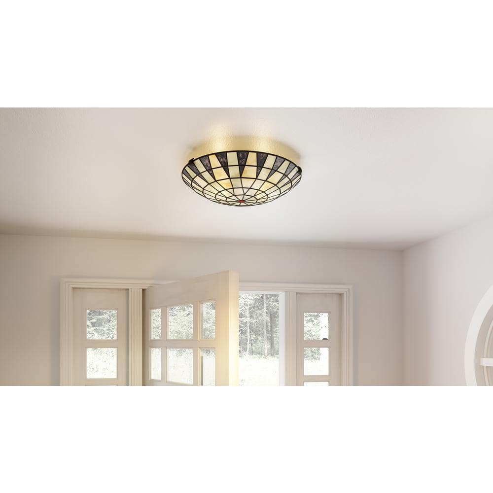 Legend Artisan Multicolored Glass 16.5" Matte Black Flush Mount
