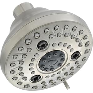 Lavmere 7-Spray 4.2 in. Single Wall Mount Fixed Shower Head in Brushed Nickel