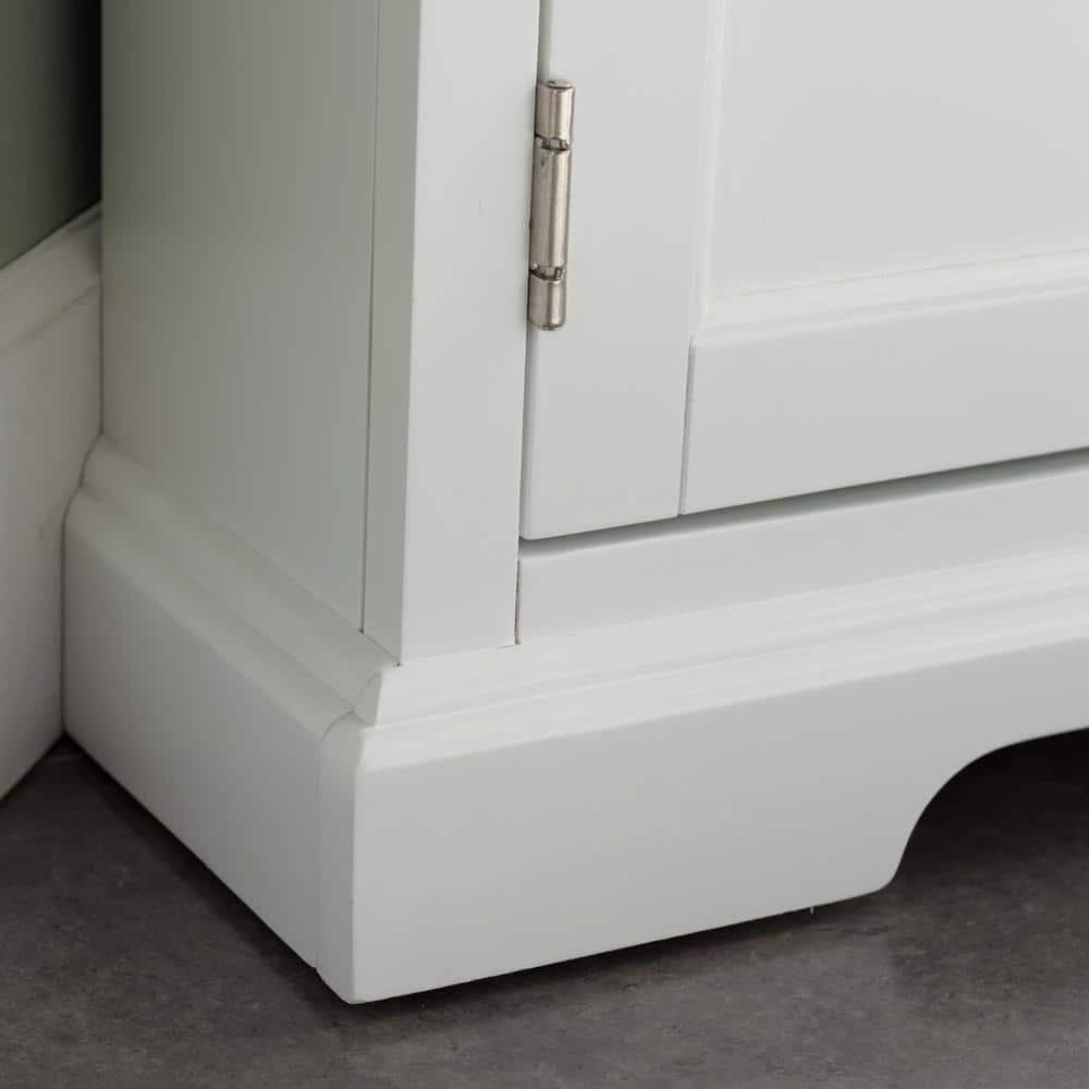 Riley Holliday Modern White Composite Wood Corner TV Stand with Cabinet