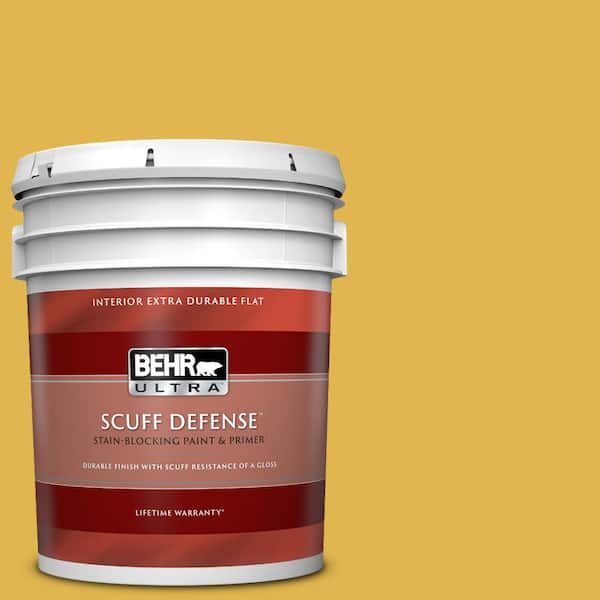 BEHR ULTRA 5 gal. #360D-6 Yellow Gold Extra Durable Flat Interior Paint & Primer