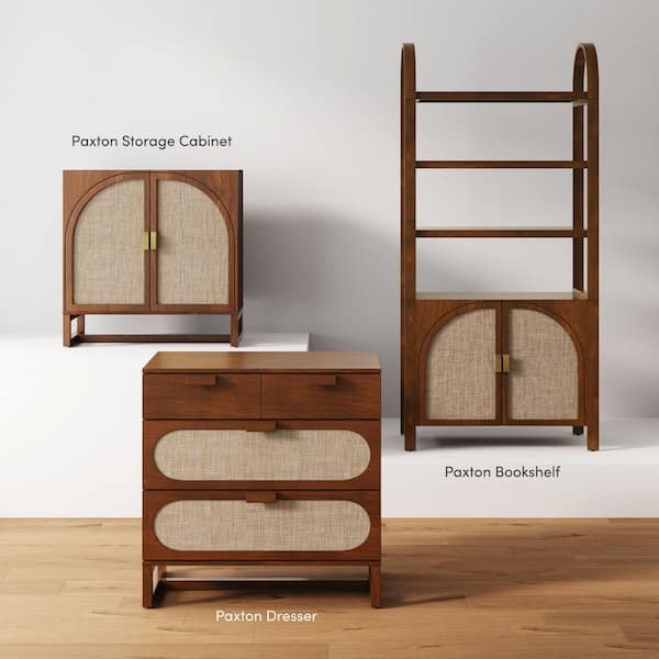 チェスト（引き出し×3）, パイン材, 木の香りがとても新鮮だ！ 62x70 cm - Three-shelf wooden dresser - The wood smells so fresh! Nathan James Paxton Dark Walnut 3-Drawer 31 in. Mid-Century